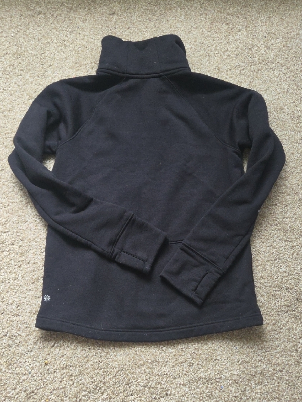 Athleta Black Pullover Hoodie with Branded Neck Print - Picture 4 of 6